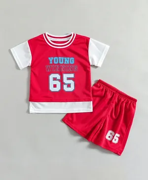 Lamar Kids Young Winning T-Shirt And Shorts Set - Red