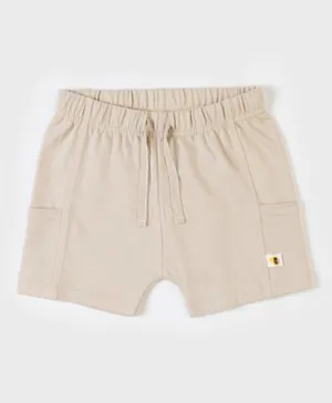 Cheekee Munkee French Terry Solid Shorts - Beige