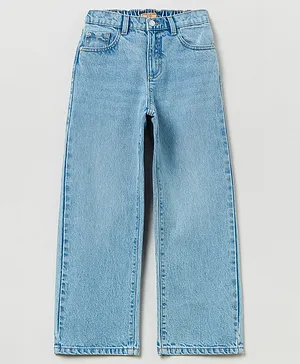 OVS Solid Denim Culotte Jeans - Blue