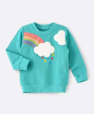 Lamar Kids Rainbow Cloud Patch Sweatshirt - Blue