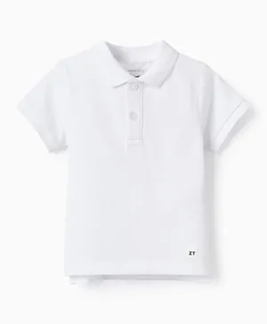 Zippy ZY Patched Cotton Pique Polo T-Shirt - White