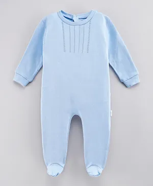 Babybol Baby Full Sleeves Sleepsuit - Light Blue