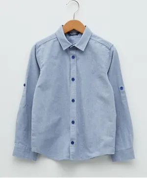 LC Waikiki Collar Neck Oxford Shirt - Blue
