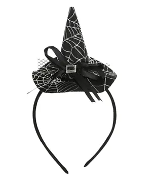Highland Halloween Witch Hat Hairband - Black & Silver