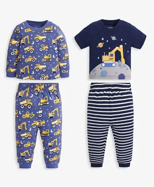 JoJo Maman Bebe 2 Pack Digger Pajamas Set - Blue
