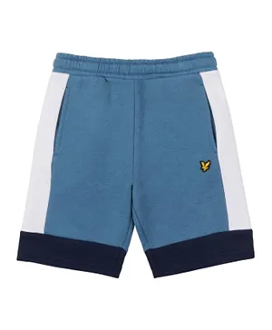 Lyle & Scott Cotton Cut & Sew Eagle Embroidered Shorts - Blue