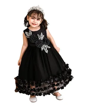 Babyqlo Lace And Sequins Tutu Dress - Black