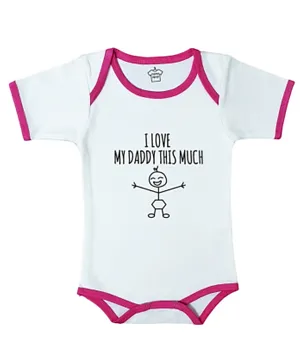 Cheeky Micky Bodysuit with Message I Heart My Daddy This Much - Pink