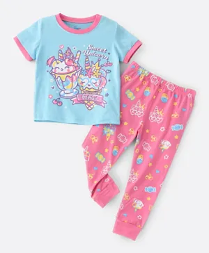 Babyqlo Sweet Unicorn Magic Glow In The Dark Pyjama Set - Blue