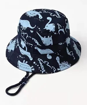 The Girl Cap Dinosaur Printed Hat - Dark Blue