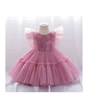 DDaniela Butterfly Party Dress - Dark Pink
