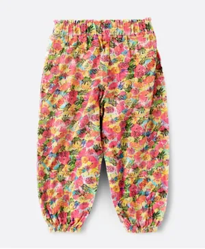 Jelliene Floral Harrem Pants - Multicolor