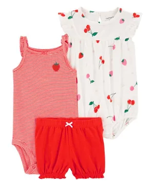 Carter's 3-Piece Little Bodysuit Set - Cherries & Strawberries Print