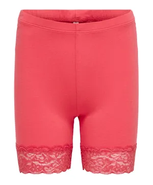 Only Kids Lace Detail Bike Shorts - Pink
