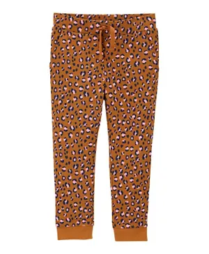 Carter's Leopard Pull On Joggers - Brown