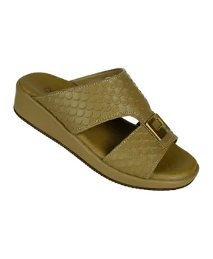 Barjeel Uno Leather Arabic Sandals - Beige