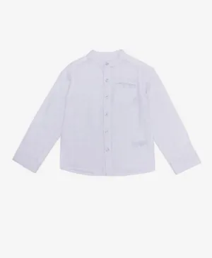 R&B Kids Mandarin Collar Shirt - White
