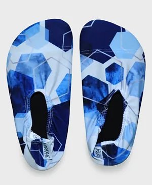 Coega Sunwear Watercolour Hexagons Printed Pool Shoes - Blue