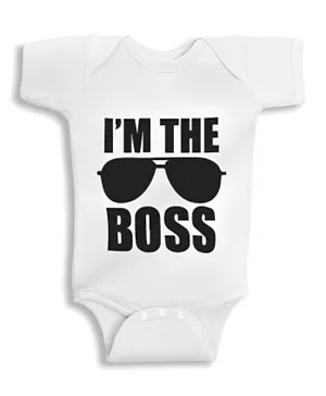 Twinkle Hands I'm The Boss Onesie - White