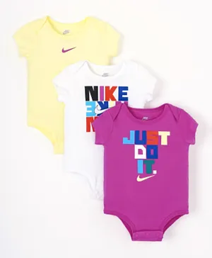 Nike 3 Pack Short Sleeves Bodysuits - Multicolor
