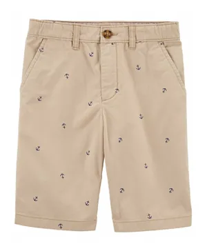 Carter's Schiffli Flat-Front Shorts - Khaki