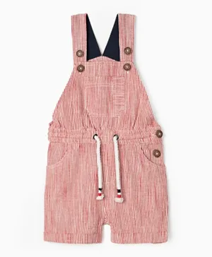 Zippy Striped Dungaree - Red
