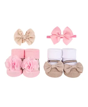 Hudson Childrenswear 2-Pack Luxe Bow Headbands & Socks Giftset - Multicolor