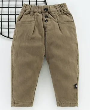 Kookie Kids Full Length Solid Color Trousers - Dark Brown