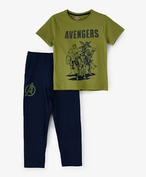 UrbanHaul X Marvel Avengers Pyjama Set - Green & Blue