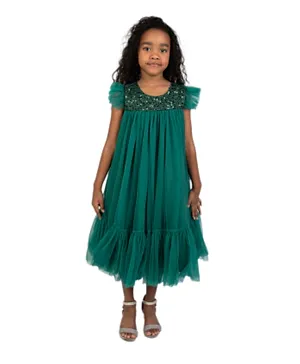 DDaniela Sequins Sparkle Party Dress - Green