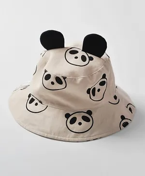 The Girl Cap Panda Printed Hat - Beige