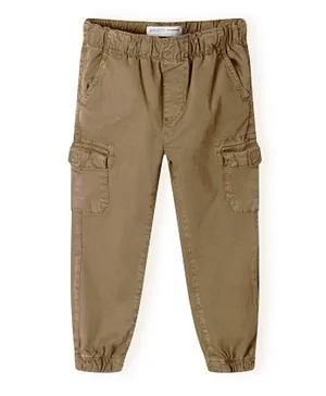 Minoti Solid Combat Cargo Pants - Brown