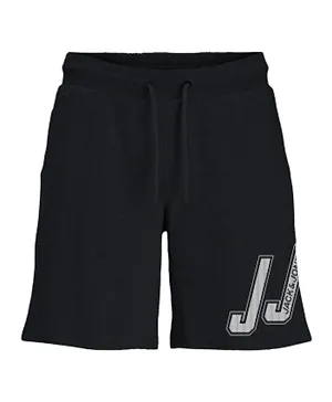 Jack & Jones Junior Logo Initials Sweat Shorts - Black