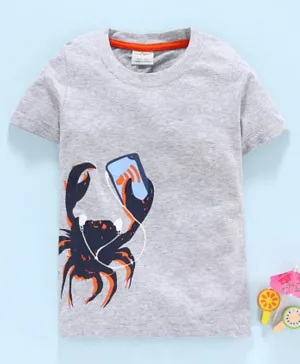 Kookie Kids Short Sleeves Tee Crab Print - Grey