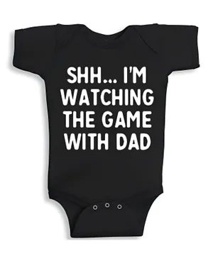 Twinkle Hands Watching the Game with Dad Onesie - Black
