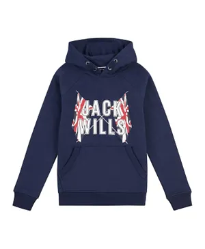 Jack Wills Logo Graphic Hoodie - Blue