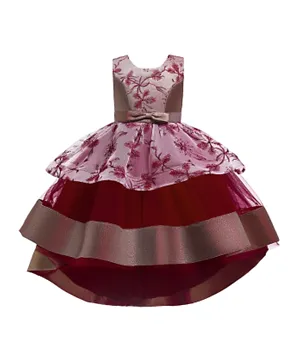 Babyqlo embroidery Tutu Dress - Red