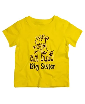 Twinkle Hands Big Sister Print Cotton T-Shirt - Yellow