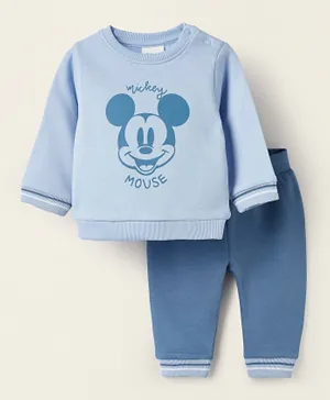 Zippy Mickey Mouse Printed Pajama Set - Light Blue