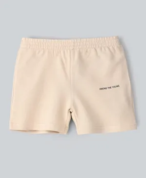 Among The Young Logo Shorts - Cream