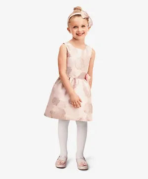 The Children's Place Foil Floral Jacquard Dress - Pink