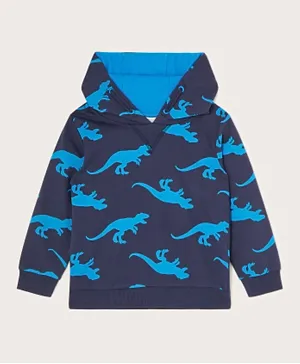 Monsoon Children Dinosaur Silhouette Hoodie - Blue