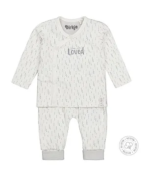 Dirkje Boys 2 Piece Bio Cotton Babysuit - Ecru