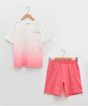 LC Waikiki Good Vibes T-Shirt And Shorts Set - Ecru