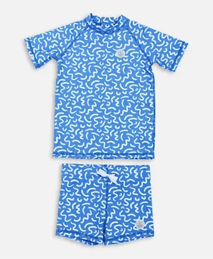 Badawii Ocean Vibes Printed 2 Piece Swimsuit - Azure Blue