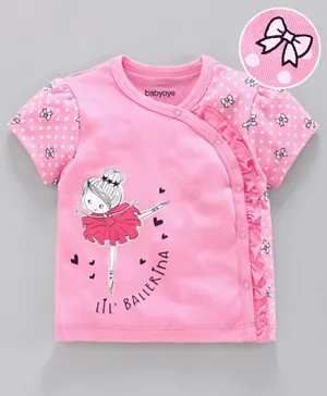 Babyoye Short Sleeves Vest Ballerina Print - Pink