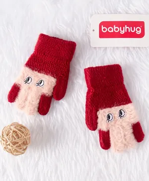 Babyhug Woolen Gloves - Red