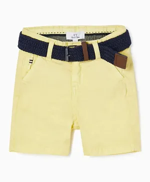 Zippy Chino Shorts with Belt - Yellow