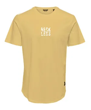 Only Kids Crew Neck Reckless T-shirt - Lemon Drop