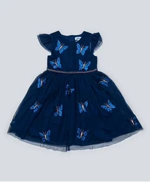 R&B Kids Butterfly Dress - Navy Blue